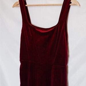 SHEIN Maroon Velvet Midi Dress | NWT | Size L
